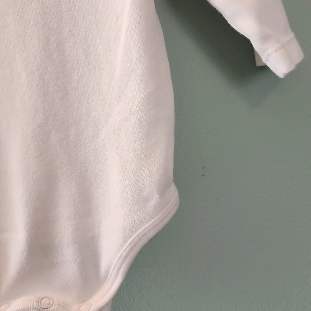 Jacadi Paris White Bodysuit with Plaid Collar